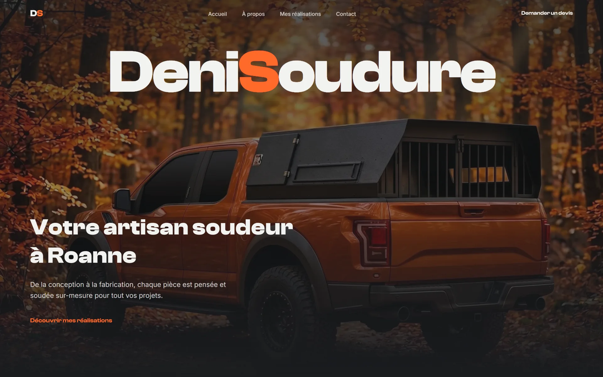 Concept de site vitrine pour un artisan soudeur conçu par MLD Studio